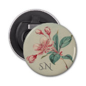Waterverf Bloom Monogram Button Flesopener (Voorkant)