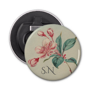 Waterverf Bloom Monogram Button Flesopener