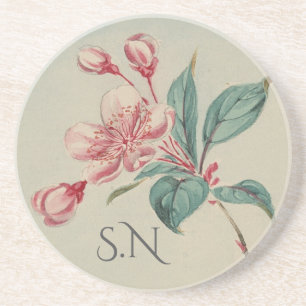 Waterverf Bloom Monogram Zandsteen Onderzetter