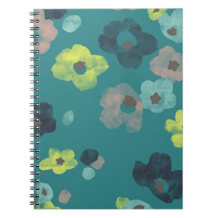 Waterverf Blooms Journal - Blauwgroen Notitieboek