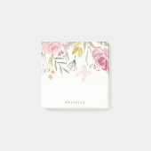 Waterverf Blooms | Roze en goudbloemen Post-it® Notes (Voorkant)