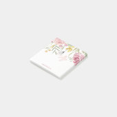 Waterverf Blooms | Roze en goudbloemen Post-it® Notes (Schuin)