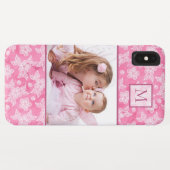 Waterverf Blossom Roze Monogram Foto Case-Mate iPhone Case (Achterkant (horizontaal))