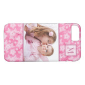 Waterverf Blossom Roze Monogram Foto Case-Mate iPhone Case (Achterkant (Horizontaal))