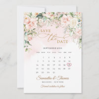 Waterverf blozen eucalyptus gouden kalender