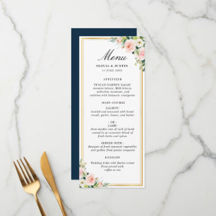 waterverf blozen lijst bruiloft menu