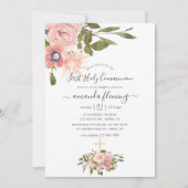 Waterverf blozen & Roos Goudcommunie Kaart (Voorkant)