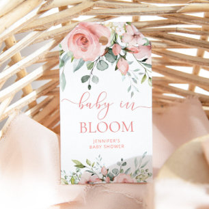 Waterverf blozende bloemige babyshower cadeautags cadeaulabel