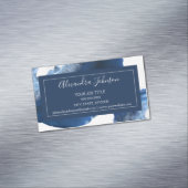 Waterverf Blue Agate Geode Magnetisch Visitekaartje (Voorbeeld)