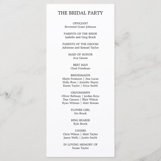 Waterverf Blue and Gold Sparkle Wedding Program Programma (Achterkant)