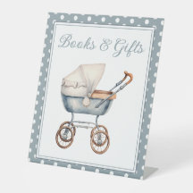  Waterverf Blue Baby Carriage gepersonaliseerd