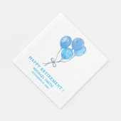 Waterverf Blue Balloons Retirement Party servetten (Hoek)