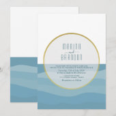 Waterverf Blue Beach Weddenschap Kaart (Voorkant / Achterkant)