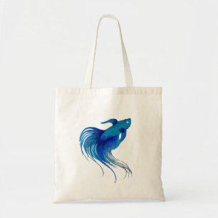Waterverf Blue Betta Fish Tote Bag