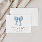 Waterverf Blue Bow Baby Boy Shower Dank u Bedankkaart