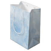 Waterverf Blue Bow Boy baby shower Medium Cadeauzakje (Achterkant Gekanteld)