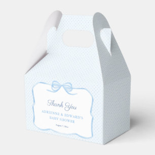 Waterverf Blue Bow Boy Baby shower Party Bedankdoosjes