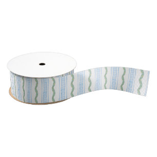 Waterverf Blue Bow Fruit Garland Kerst Grosgrain Lint