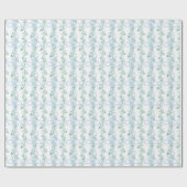 Waterverf Blue Bow Garland Kerst Cadeaupapier (Vlak)