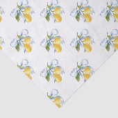 Waterverf Blue Bow Lemons Tissuepapier (Detail)