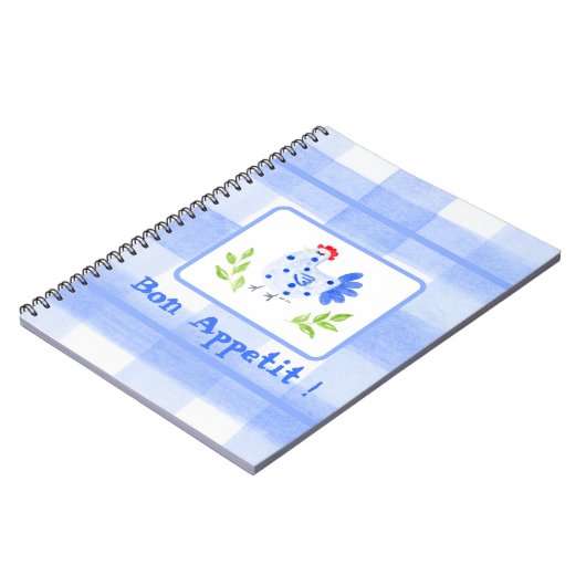 Waterverf Blue Br Hen Check Bon Appetit Notitieboek (Linkerzijde)