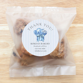 Waterverf Blue Chef Pet Bakkerij Logo Dank u Ronde Sticker