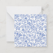 Waterverf Blue Chinoiserie Bow Gift Enclosure Notitiekaartje (Achterkant)