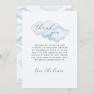 Waterverf Blue Cloud Baby shower dank u kaarten