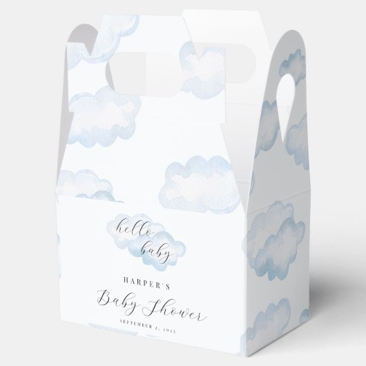Waterverf Blue Cloud Baby shower Favor Box Bedankdoosjes (Geopend)