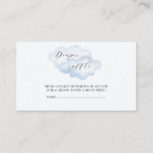 Waterverf Blue Cloud Baby shower Luier Raffle Informatiekaartje (Voorkant)