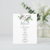 Waterverf Blue Crab Coastal Menu (Staand voorkant)