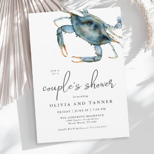 Waterverf Blue Crab Couple's Shower Kaart