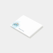 Waterverf Blue Crab Ocean gepersonaliseerd Post-it® Notes (Schuin)