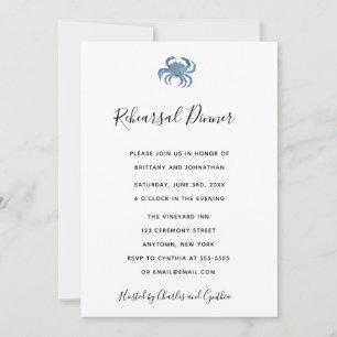 Waterverf Blue Crab repetitie Dinner Invitations Kaart