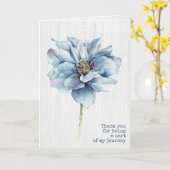 Waterverf Blue Dahlia over hout Hartelijk dank Kaart (Gele Bloem)