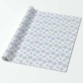 Waterverf Blue Designer Snowflake Cadeaupapier (Uitgerold)
