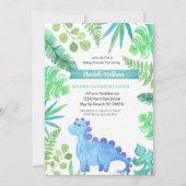 Waterverf Blue Dinosaur Boys Baby shower Kaart (Voorkant)