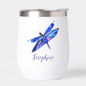 Waterverf Blue Dragonfly Hand-geïllustreerd Custom (Links)