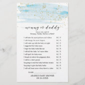 Waterverf Blue en Gold Baby Word Scramble Game (Voorkant)