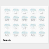 Waterverf Blue en Gold Sparkle Wedding Favor Ronde Sticker (Vel)
