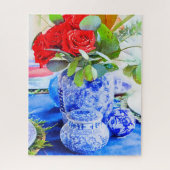 Waterverf Blue en White Chinoiserie Ginger Jar Legpuzzel (Verticaal)