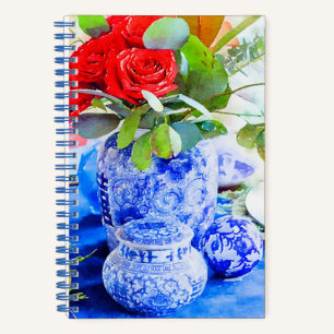 Waterverf Blue en White Chinoiserie Ginger Jar Notitieboek