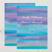 Waterverf Blue Evening Sky Wedding Uitnodiging (Voorkant / Achterkant)