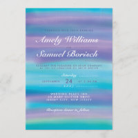 Waterverf Blue Evening Sky Wedding Uitnodiging