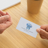 Waterverf Blue Floral Chef Pet Visitekaartje