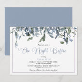 Waterverf Blue Floral de avond ervoor Kaart (Voorkant / Achterkant)