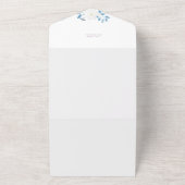 Waterverf Blue Flower Wedding Uitnodiging (Buitenkant)