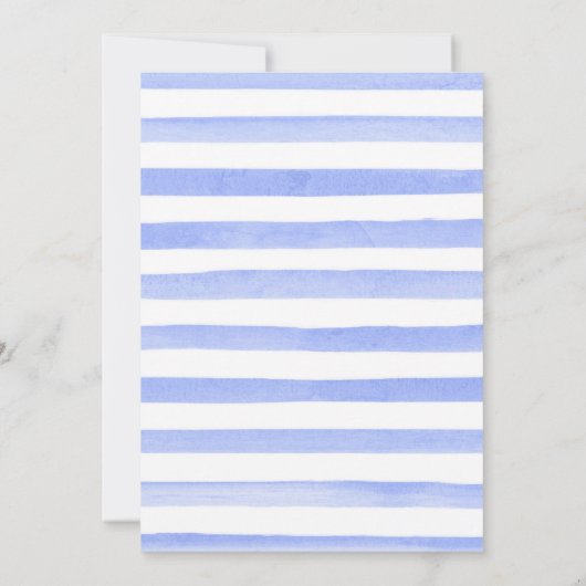 Waterverf Blue Flowers en Daisies Baby shower Kaart (Achterkant)