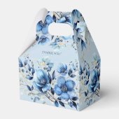 Waterverf Blue Flowers Favor Box Bedankdoosjes (Achterkant)