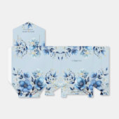 Waterverf Blue Flowers Favor Box Bedankdoosjes (Uitgevouwen)